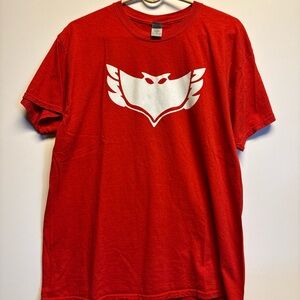Gildan Red and White Short Sleeve Tees PJ mask owelette‎